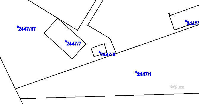 Parcela st. 2447/8 v KÚ Rychnov nad Kněžnou, Katastrální mapa