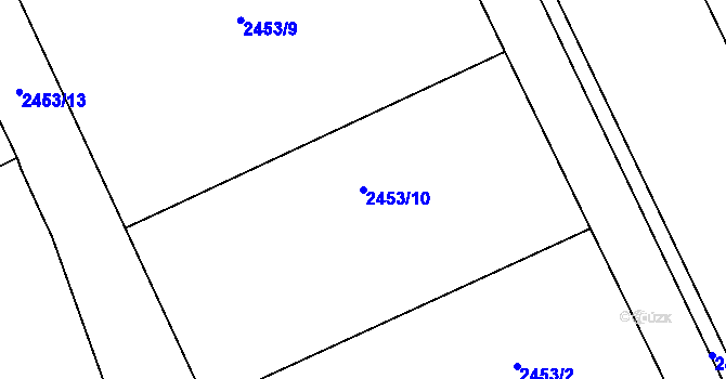 Parcela st. 2453/10 v KÚ Rychnov nad Kněžnou, Katastrální mapa
