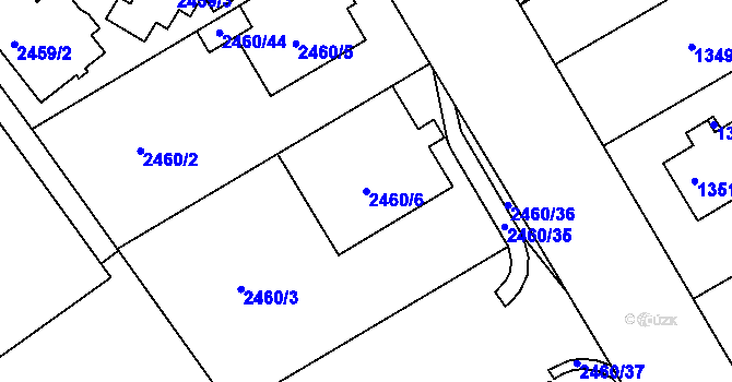 Parcela st. 2460/6 v KÚ Rychnov nad Kněžnou, Katastrální mapa