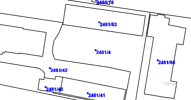Parcela st. 2461/4 v KÚ Rychnov nad Kněžnou, Katastrální mapa