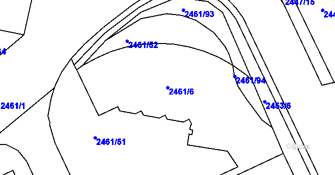 Parcela st. 2461/6 v KÚ Rychnov nad Kněžnou, Katastrální mapa