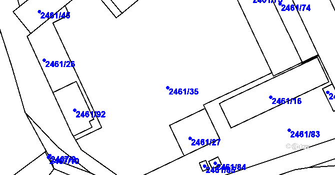 Parcela st. 2461/35 v KÚ Rychnov nad Kněžnou, Katastrální mapa