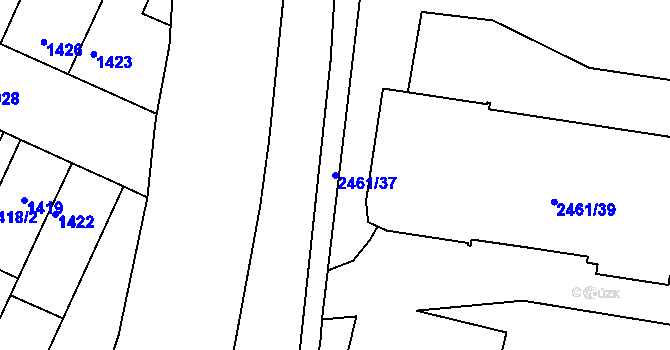 Parcela st. 2461/37 v KÚ Rychnov nad Kněžnou, Katastrální mapa