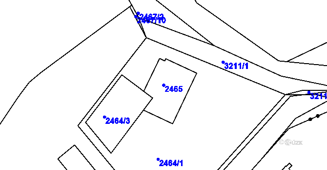 Parcela st. 2465 v KÚ Rychnov nad Kněžnou, Katastrální mapa