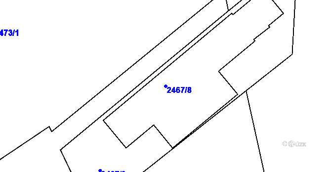 Parcela st. 2467/8 v KÚ Rychnov nad Kněžnou, Katastrální mapa