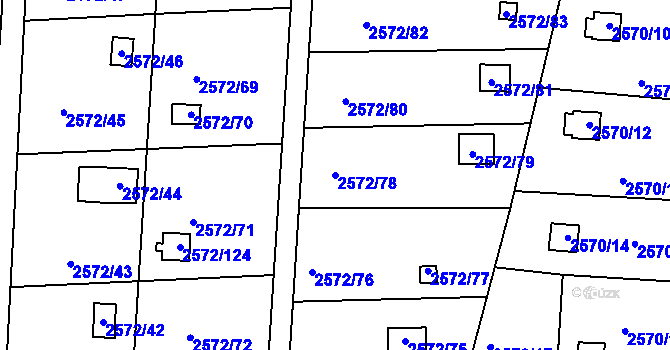 Parcela st. 2572/78 v KÚ Rychnov nad Kněžnou, Katastrální mapa