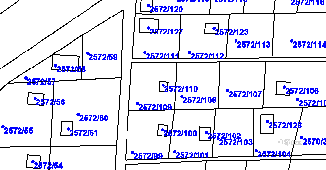 Parcela st. 2572/110 v KÚ Rychnov nad Kněžnou, Katastrální mapa