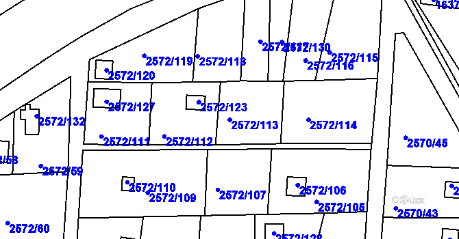 Parcela st. 2572/113 v KÚ Rychnov nad Kněžnou, Katastrální mapa