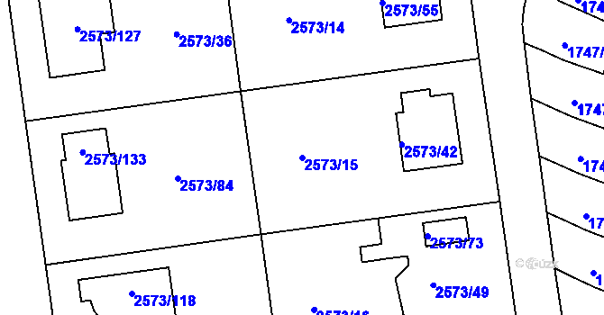 Parcela st. 2573/15 v KÚ Rychnov nad Kněžnou, Katastrální mapa
