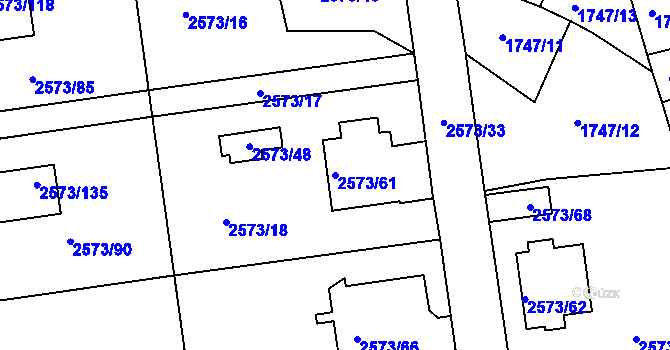 Parcela st. 2573/61 v KÚ Rychnov nad Kněžnou, Katastrální mapa