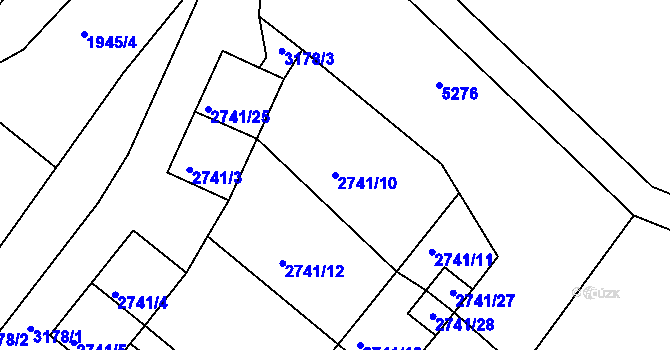 Parcela st. 2741/10 v KÚ Rychnov nad Kněžnou, Katastrální mapa