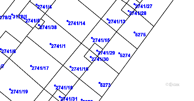 Parcela st. 2741/29 v KÚ Rychnov nad Kněžnou, Katastrální mapa