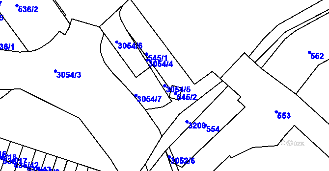 Parcela st. 3054/5 v KÚ Rychnov nad Kněžnou, Katastrální mapa