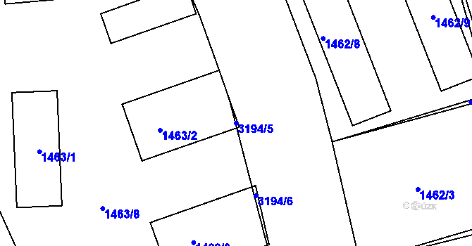 Parcela st. 3194/5 v KÚ Rychnov nad Kněžnou, Katastrální mapa