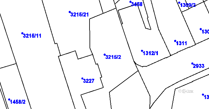 Parcela st. 3215/2 v KÚ Rychnov nad Kněžnou, Katastrální mapa