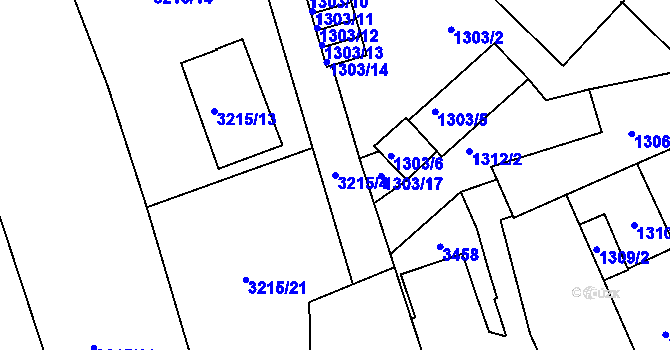 Parcela st. 3215/4 v KÚ Rychnov nad Kněžnou, Katastrální mapa