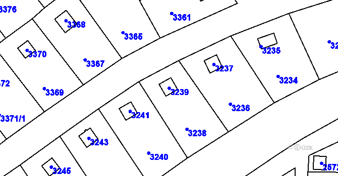 Parcela st. 3239 v KÚ Rychnov nad Kněžnou, Katastrální mapa