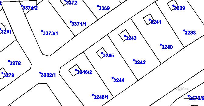 Parcela st. 3245 v KÚ Rychnov nad Kněžnou, Katastrální mapa