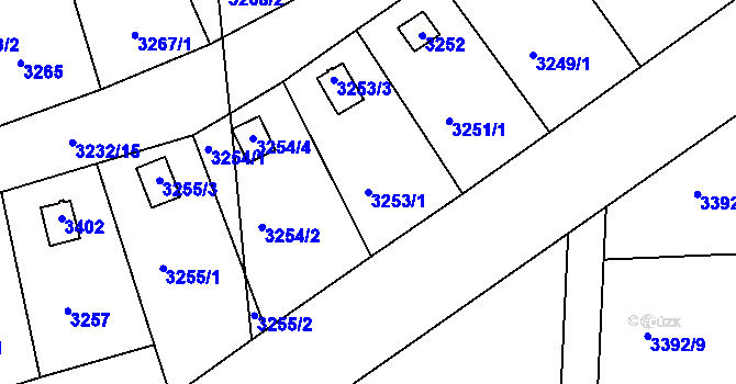 Parcela st. 3253/1 v KÚ Rychnov nad Kněžnou, Katastrální mapa