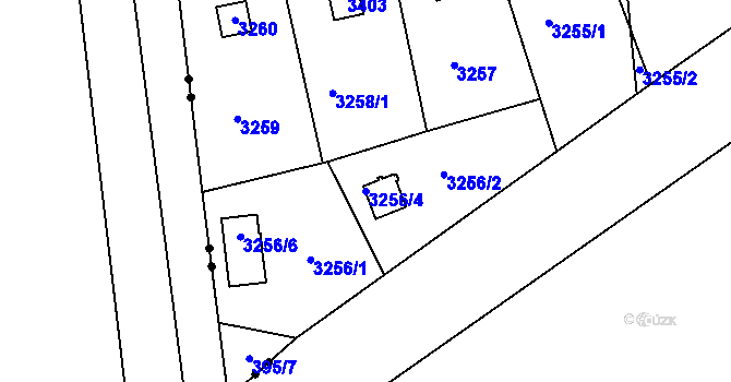 Parcela st. 3256/4 v KÚ Rychnov nad Kněžnou, Katastrální mapa