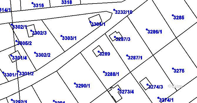 Parcela st. 3289 v KÚ Rychnov nad Kněžnou, Katastrální mapa