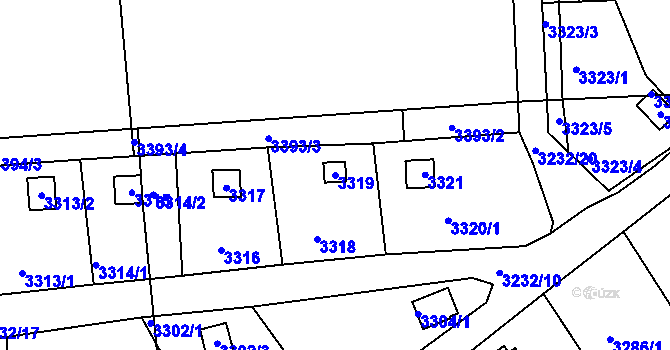Parcela st. 3319 v KÚ Rychnov nad Kněžnou, Katastrální mapa