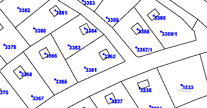 Parcela st. 3362 v KÚ Rychnov nad Kněžnou, Katastrální mapa