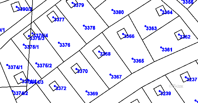 Parcela st. 3368 v KÚ Rychnov nad Kněžnou, Katastrální mapa