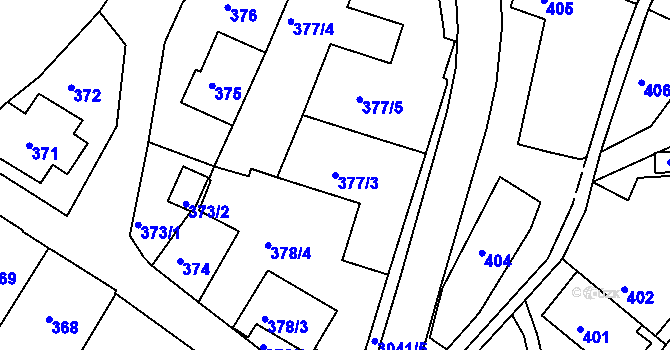 Parcela st. 377/3 v KÚ Rychnov nad Kněžnou, Katastrální mapa