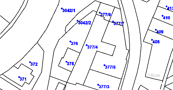 Parcela st. 377/4 v KÚ Rychnov nad Kněžnou, Katastrální mapa