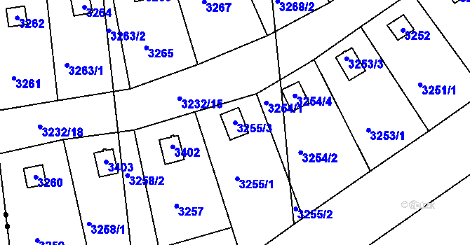 Parcela st. 3255/3 v KÚ Rychnov nad Kněžnou, Katastrální mapa