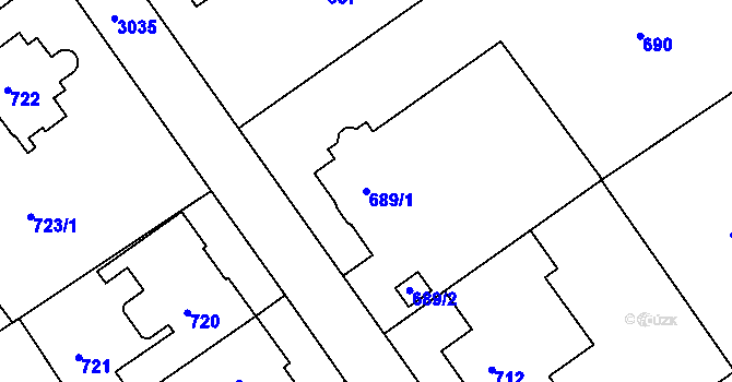 Parcela st. 689/1 v KÚ Rychnov nad Kněžnou, Katastrální mapa
