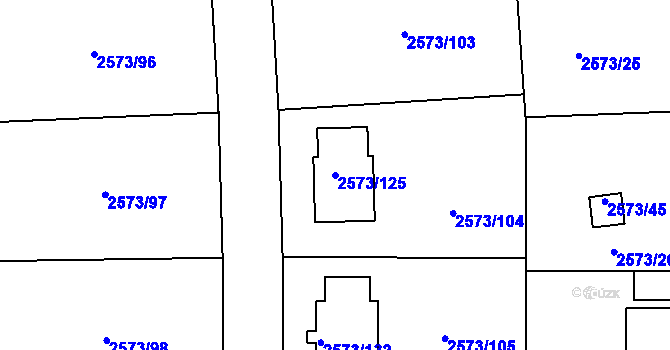 Parcela st. 2573/125 v KÚ Rychnov nad Kněžnou, Katastrální mapa
