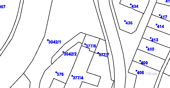Parcela st. 377/6 v KÚ Rychnov nad Kněžnou, Katastrální mapa