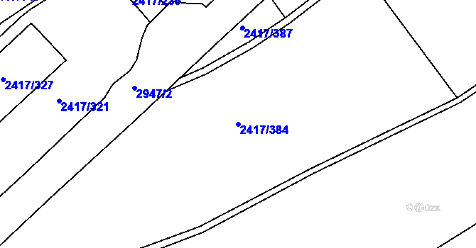 Parcela st. 2417/384 v KÚ Rychnov nad Kněžnou, Katastrální mapa