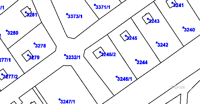 Parcela st. 3246/2 v KÚ Rychnov nad Kněžnou, Katastrální mapa