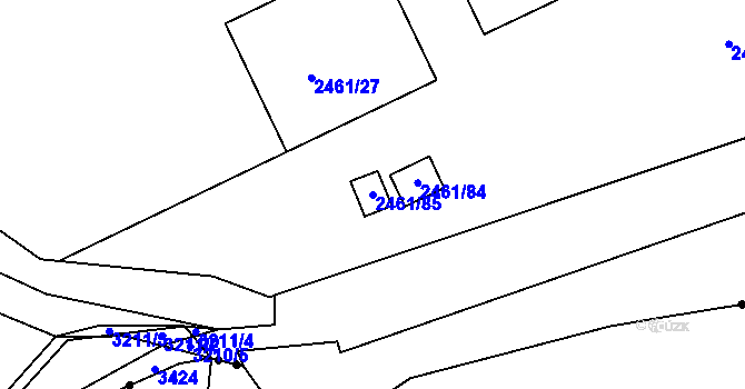 Parcela st. 2461/85 v KÚ Rychnov nad Kněžnou, Katastrální mapa