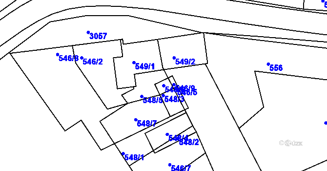 Parcela st. 548/6 v KÚ Rychnov nad Kněžnou, Katastrální mapa