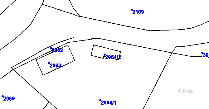 Parcela st. 2064/2 v KÚ Rychnov nad Kněžnou, Katastrální mapa