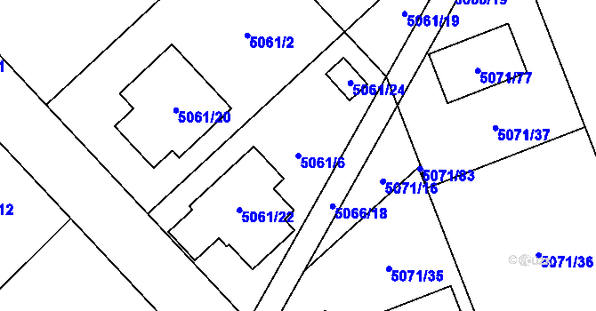 Parcela st. 5061/6 v KÚ Rychnov nad Kněžnou, Katastrální mapa
