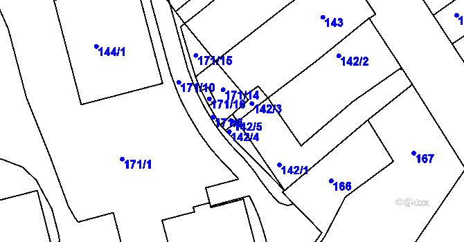 Parcela st. 142/5 v KÚ Rychnov nad Kněžnou, Katastrální mapa