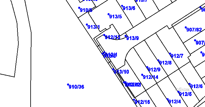 Parcela st. 913/8 v KÚ Rychnov nad Kněžnou, Katastrální mapa