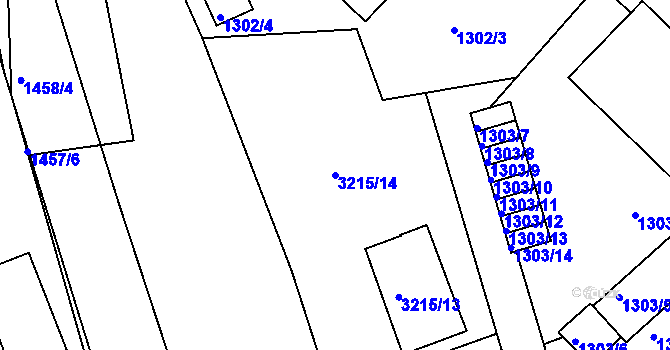 Parcela st. 3215/14 v KÚ Rychnov nad Kněžnou, Katastrální mapa