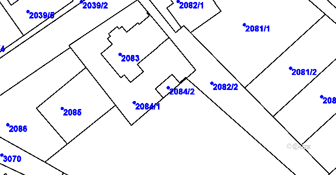 Parcela st. 2084/2 v KÚ Rychnov nad Kněžnou, Katastrální mapa