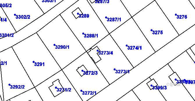 Parcela st. 3273/4 v KÚ Rychnov nad Kněžnou, Katastrální mapa