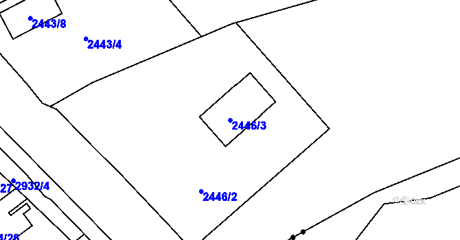 Parcela st. 2446/3 v KÚ Rychnov nad Kněžnou, Katastrální mapa