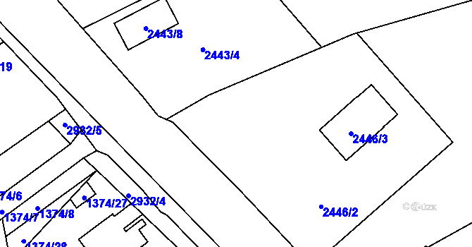 Parcela st. 2446/4 v KÚ Rychnov nad Kněžnou, Katastrální mapa