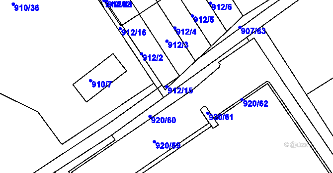 Parcela st. 912/15 v KÚ Rychnov nad Kněžnou, Katastrální mapa