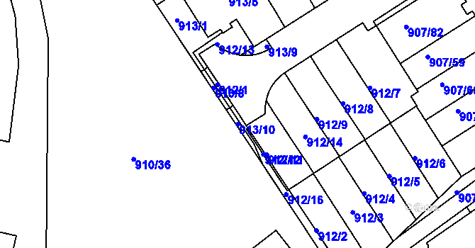 Parcela st. 913/10 v KÚ Rychnov nad Kněžnou, Katastrální mapa