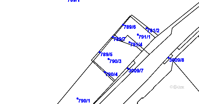 Parcela st. 789/5 v KÚ Rychnov nad Kněžnou, Katastrální mapa
